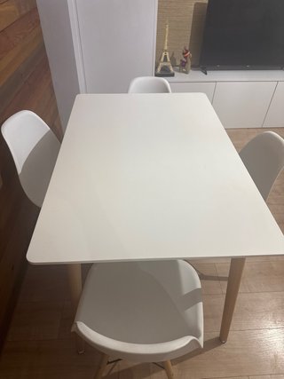 Conjunto de Comedor Nórdico Blanco