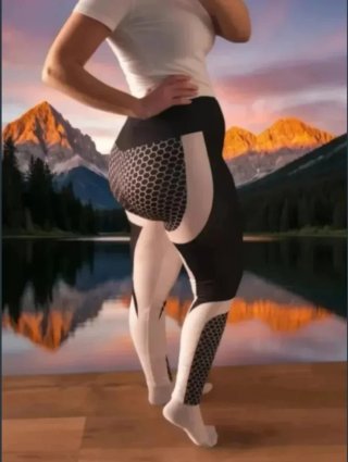 Pantalones de Yoga Fitness Negros y Blancos