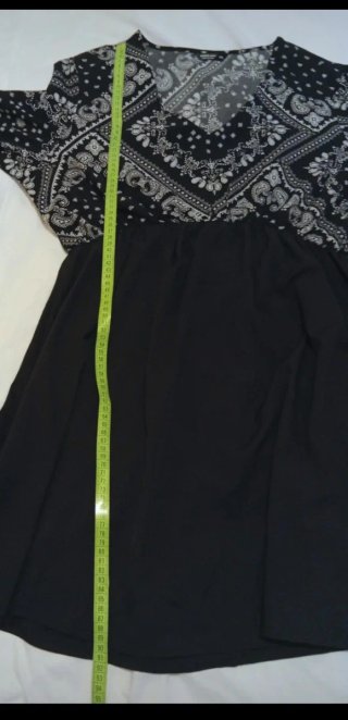 Vestido Shein negro y blanco boho estampado
