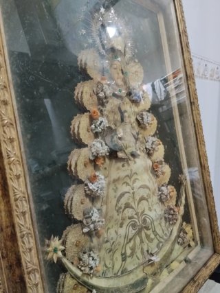 Cuadro Virgen del Rocío Relieve Antiguo