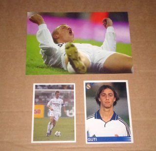 Lote de Cromos y postal de Guti Real Madrid