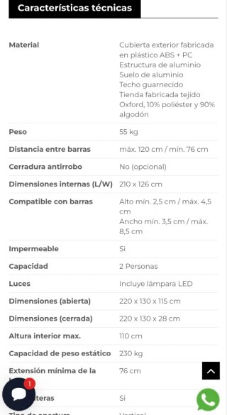 Tienda de techo elevable Bullface