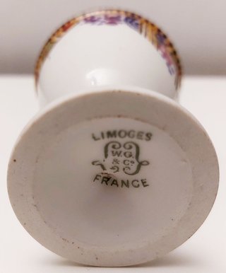 Huevera Limoges Francia de Oro y porcelana 1990