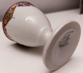Huevera Limoges Francia de Oro y porcelana 1990