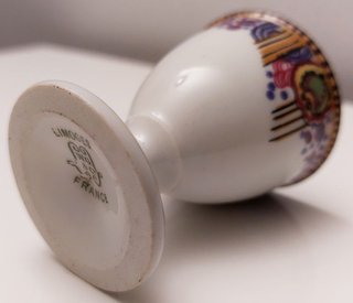 Huevera Limoges Francia de Oro y porcelana 1990