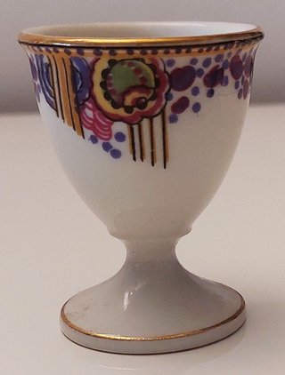 Huevera Limoges Francia de Oro y porcelana 1990