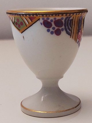 Huevera Limoges Francia de Oro y porcelana 1990