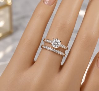 Anillo con Piedras Brillantes de compromiso