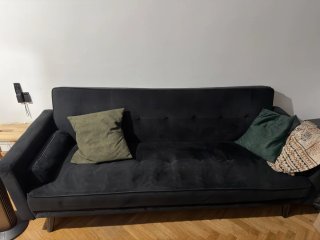 Sofá Cama Negro Terciopelo