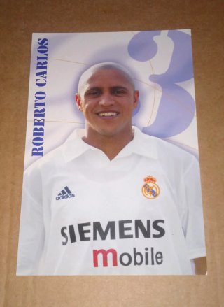 Carta, postal, foto de Roberto Carlos Real Madrid