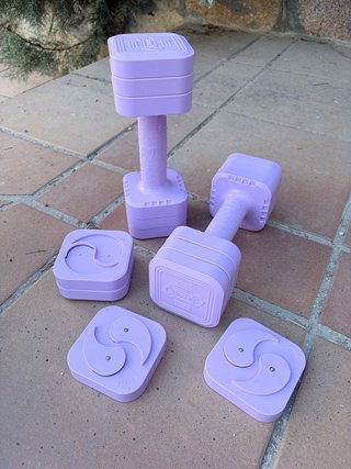 Dripex juego de 2 mancuernas ajustables 5 kg lila