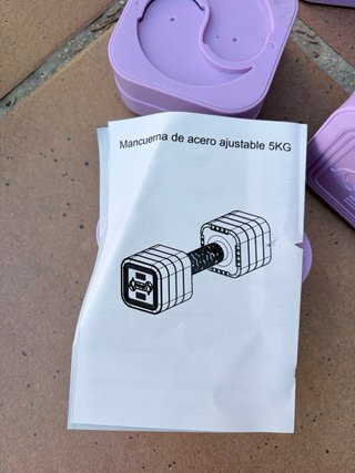 Dripex juego de 2 mancuernas ajustables 5 kg lila