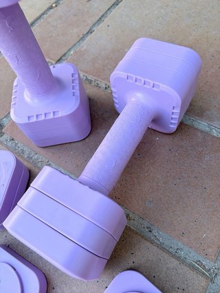 Dripex juego de 2 mancuernas ajustables 5 kg lila