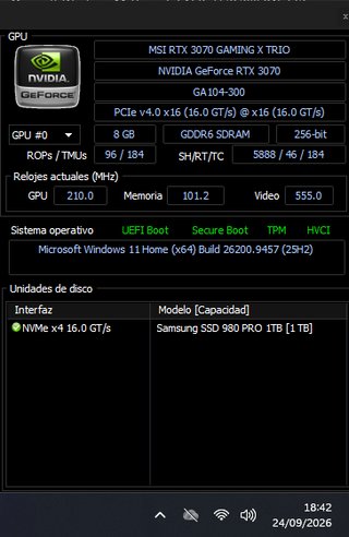 MSI RTX 3070 Gaming X Trio 8 GB GDDR6