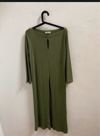 Abito Lurdes Bergada Cotone Verde Taglia Unica