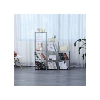 Estantería escalera 9 baldas 125x125 cm gris