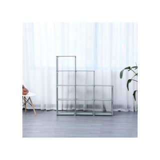 Estantería escalera 9 baldas 125x125 cm gris