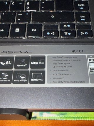 Portátil Acer Aspire 4810T para peças ou reparação