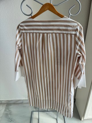 Vestido Rayas Beige y Blanco Purificación García
