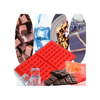 Molde silicona 4 cavidades gofres brownies snacks