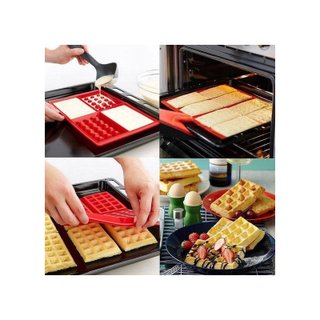 Molde silicona 4 cavidades gofres brownies snacks