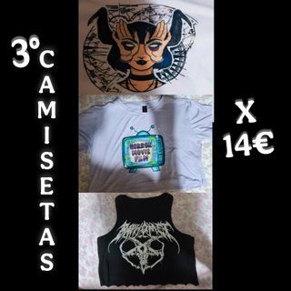 3 Camisetas por 14€ Rock, Kawaii, goth