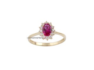 anillo oro 18k con piedra con circonita