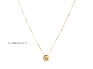 cadena oro 18k con piedra con diamante 22.5cm