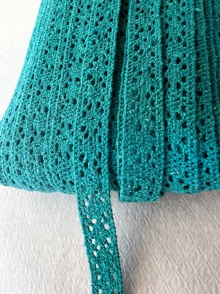 Cinta de encaje algodón teal