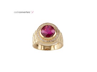 sello oro 18k con piedra con circonita