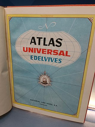 atlas universal, edelvives , 1964, buen estado