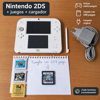 Nintendo 2DS Blanca con Juegos y Cargador