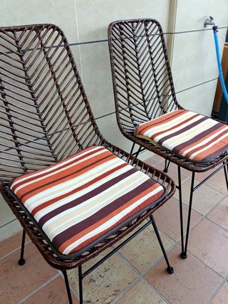 Conjunto mesa y sillas ratán de jardín de 1930 nue