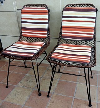 Conjunto mesa y sillas ratán de jardín de 1930 nue