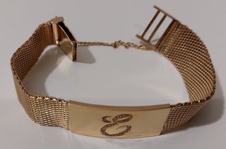 Pulsera oro 18kt + 18 brillantes y peso 46gr Omega