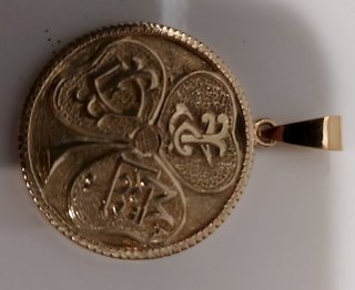 Moneda colgante antigua oro 18k peso 12,7gr d 1930