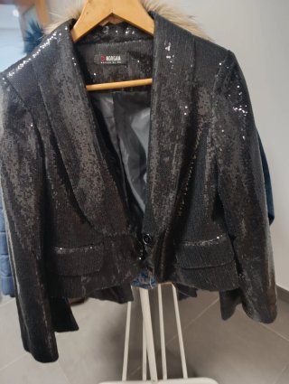 Chaqueta de Lentejuelas Negra Morgan