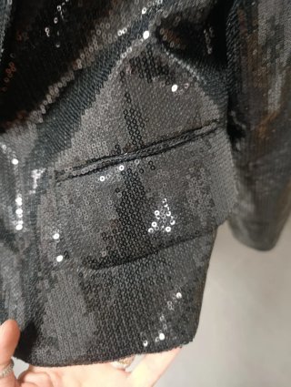 Chaqueta de Lentejuelas Negra Morgan