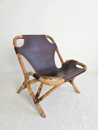 Sillon bajo bambú | Vintage 70s