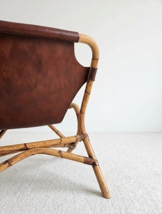 Sillon bajo bambú | Vintage 70s