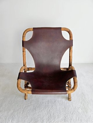 Sillon bajo bambú | Vintage 70s