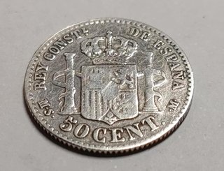 Moneda plata 50 Céntimos 1881 Alfonso XII