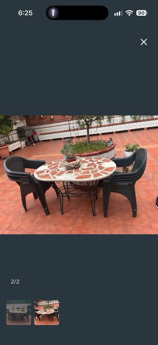 Mesa redonda de mármol regalo 8 silas
