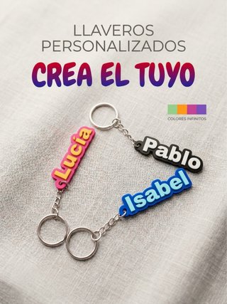 Llavero personalizado con tu nombre, colores inf.