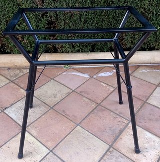 Mesa auxiliar Bistró exterior piedra metal de 1930