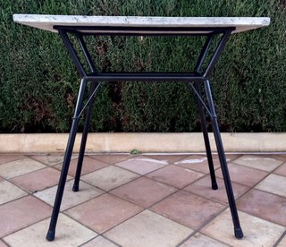 Mesa auxiliar Bistró exterior piedra metal de 1930