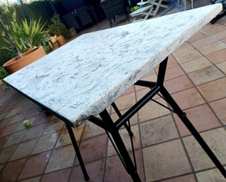 Mesa auxiliar Bistró exterior piedra metal de 1930