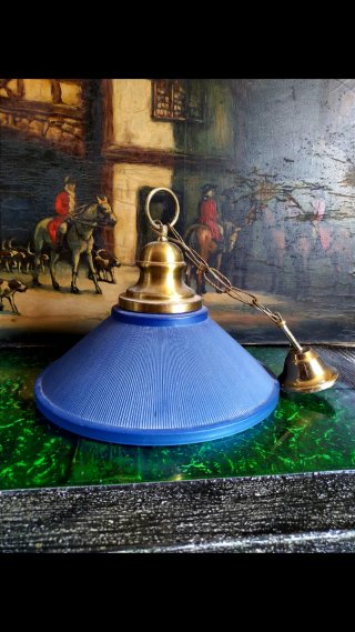 LAMPARA TECHO AZUL CRISTAL BRONCE ANTIGUO