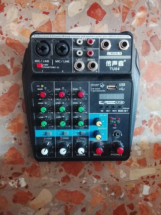 Consola Mezclas TU04 4 Canales USB BT +48V