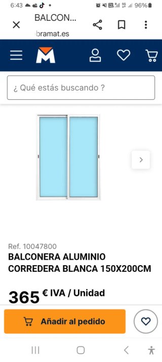 Ventana Balconera Corredera Blanca